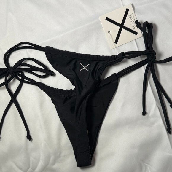 Boutine LA NWT Manhattan Black V-Cut Top and Matching Thong Bikini - Picture 7 of 11